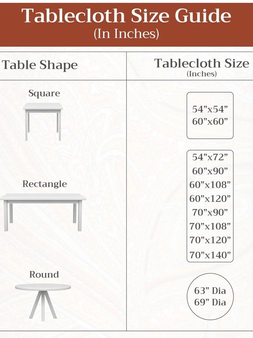 Maison d' Hermine Rectangle Table Cloth 100% Cotton 70” x 108”